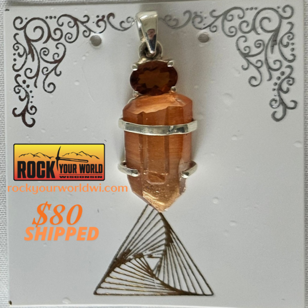Pendent - Tangerine Quartz + Brandy Citrine