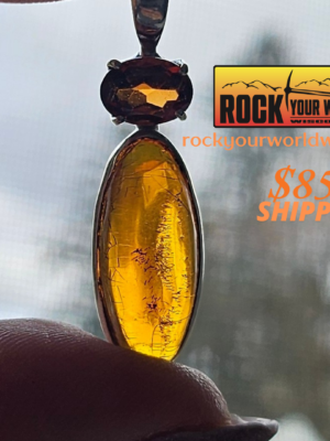 Pendent - Amber + Brandy Citrine